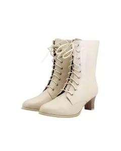 送料込♡ 新品未使用　袴 ブーツ 編み上げブーツ レースアップブーツ アイボリー