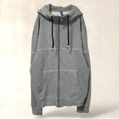 DIVIDED H&M フード付パーカー　M　グレー　ジップアップ　作業着　古着のサムネイル