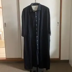 fu-ai ロングシャツワンピース NAVY
