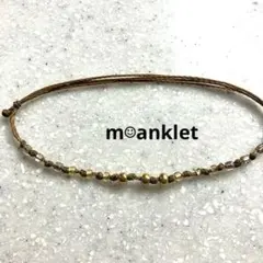 アンクレット 足用 ミサンガ ゴールドカラー ガラスビーズ シンプル