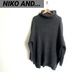 ニコアンド...ダークグレー タートルネック セーター サイズ3 ウール混