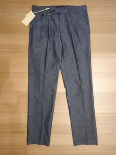 未使用新品 ブリリア イタリア製 ツープリーツ デニムスラックス M