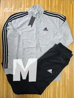 アディダス　M　ジャージ上下 adidas　グレー/ブラック セット