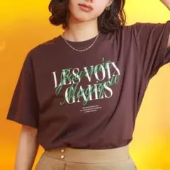 THE SHOP TK 半袖Tシャツ 発砲プリント ブラウンのサムネイル