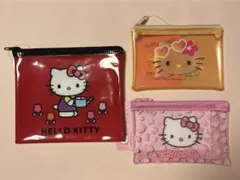 ハローキティ フラットポーチ 3セット