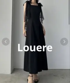 Louere ワンピース　ブラック　ドレス　肩リボン