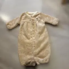 ツーウェイ・ドレスオール ロンパース　退院着フリース　暖か50 60 くま