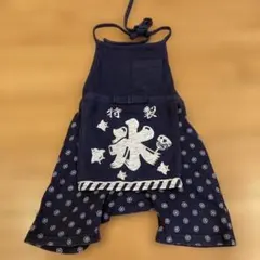 特製甚平風ショートオール ネイビー　お祭り氷ロンパース