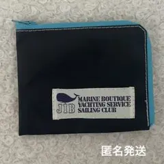 希少・昭和レトロ　JIB 財布《黒×水色》 旧ロゴ　旧ファスナー　ヴィンテージ品