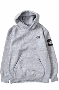 【極美品】ノースフェイス スクエアロゴフーディ パーカー グレー M サイズ