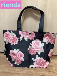 rienda ♡ ローズ柄　黒 トートのサムネイル