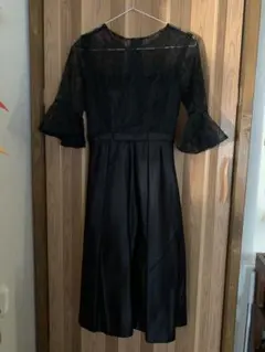 未着用♡ミモレ丈ワンピース♡レース♡フレアー♡黒♡ブラック