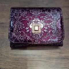 ANNA SUI 二つ折り財布 パープル エナメル調のサムネイル