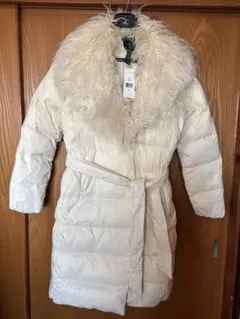 新品 ラルフローレン オフホワイト ダウンハーフコート（ファー襟は取外し可）