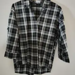 GLACIER チェック柄 スキッパーシャツ チュニック