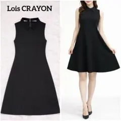 Lois CRAYON ロイスクレヨン 襟つき フレア ノースリーブ ワンピース