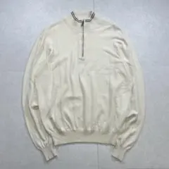CORNELIANI シルクカシミヤ ハーフジップニット オフホワイト 48