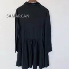 SAMARCAN チュニック　ハイネック　ブラック　　長袖　リボン
