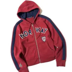 【美品】ラルフローレン　ジップアップパーカー　裏起毛　NORWAY　ワッペン　Mのサムネイル
