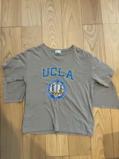 【変形デザイン】UCLA バックドレープ カレッジロゴ Tシャツ モカグレーのサムネイル