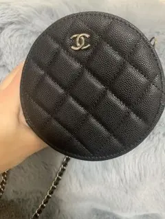 ブラック キルティング ショルダーバッグ