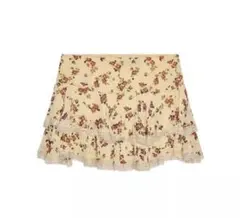 Zara フラワープリント フリル ミニスカートのサムネイル
