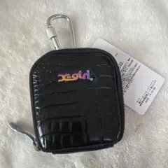 X-GIRL ブラック マルチケース　カラビナ付き