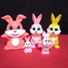 ＪＡひまわり貯金箱＆エスエスカラフルウサギマスコット5体セット非売品のサムネイル