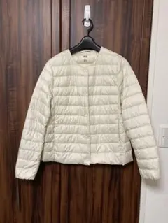 ユニクロ　アイボリー キルティング ダウンジャケット L