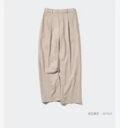【美品】ユニクロ タックワイドパンツ 丈長め M ベージュ
