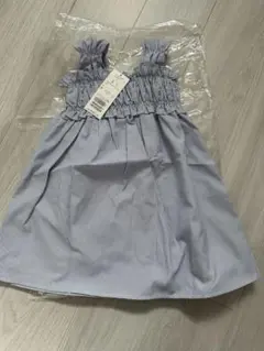 コムサ　ノースリーブワンピース 100cm 水色ストライプ