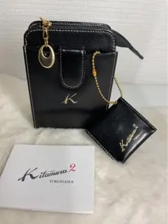 Kitamura2 ブラックレザーショルダーバッグ