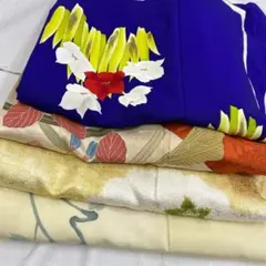 Y6893 付下げ　振袖　まとめセット　リメイク　花柄　アンティーク着物