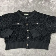 ems excite 金釦ヴィンテージカーデ　黒　ブラック