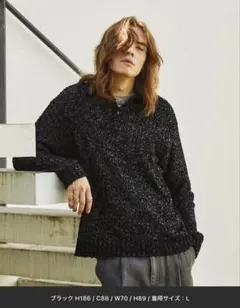 【EMMA CLOTHES】 2着セット/ミックス杢ニットルーズポロシャツのサムネイル