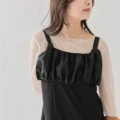 mystic ギャザービスチェ　ブラック