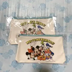 ディズニービニールポーチ 2個セット　ノベルティ　ミッキー　ミニー　ドナルド