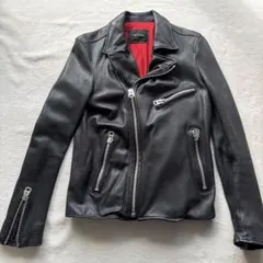 NANO-UNIVERSE ブラック レザー ダブルライダースジャケット！！