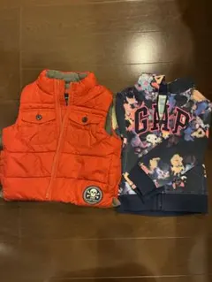 babyGap オレンジ キルティングベスト 90 パーカー95 まとめ売り