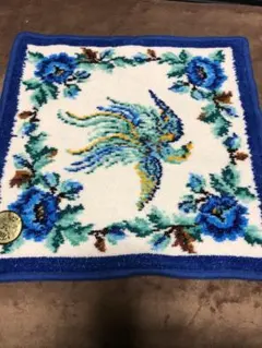 FEILLER 刺繍ハンカチ 青い花と鳥