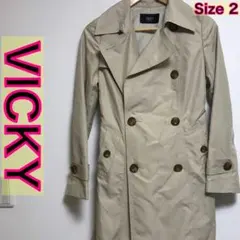 VICKY ビッキー ロングトレンチコート ライトベージュ 春コート ベルト付のサムネイル