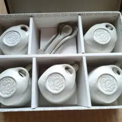 蓋付き 茶碗蒸し 器 5個セット 陶器製 新品　レトロ