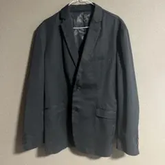 ブラック シングルブレスト ビジネスジャケット L