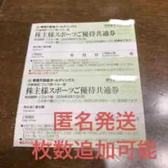 東急不動産　スポーツご優待券　 2枚 枚数追加可能スキー場リフト券割引