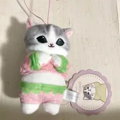 モフサンド パジャマにゃんマスコット② 【いちご柄】