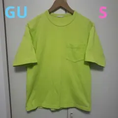 即購入OK！GU 蛍光イエロー 半袖Tシャツ ポケット付き Sサイズ