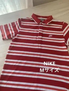 最終お値下】NIKE ナイキ 半袖 ボーダー ポロシャツ ロゴ レトロ Mサイズ