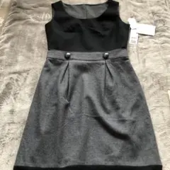 エフデ　黒とグレーのノースリーブワンピース