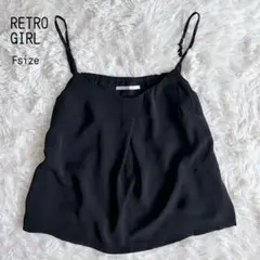 ●美品● レトロガール キャミソール シフォン フリーサイズ 黒のサムネイル