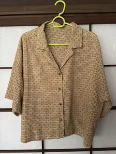 チェック柄 半袖シャツ 開襟シャツ